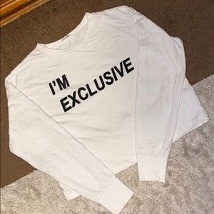 Forever 21 exclusive crop top white long sleeve